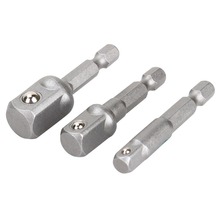 3pcs Drill Socket Adaptor Hex Drive To 1/4" 3/8" 1/2" Drive Impact Driver 2024 - buy cheap