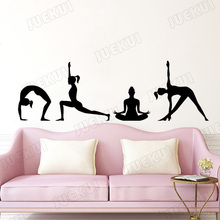 Magical Difficult Yoga Poses Wall Decal Vinyl Sticker Adhesives Poster Yoga Studio Fitness Namaste Home Room Claptrap Decor S113 2024 - buy cheap