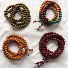 Cuentas de madera de sándalo Natural, pulsera de madera de oración budista, collar japonés malas, pulseras de meditación tibetana, 8mm, 108 2024 - compra barato