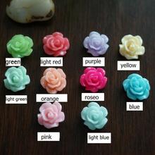 200 pçs/lote 10 MM Resina Rosa Flor Flatback Botões DIY Scrapbooking Appliques10 Cores 2024 - compre barato