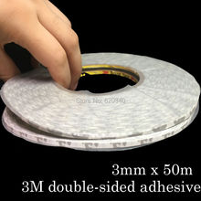 2 pcs 3M Tape 3 mm x 50m Sticker Double Sided Adhesive Tape Cellphone Touch Screen LCD Repair fix free shipping 2024 - buy cheap