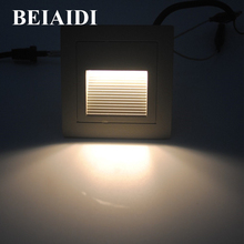 BEIAIDI-Luz LED empotrada de 3W para escalera, luz de esquina para pasillo, suelo exterior, Villa, Hotel, jardín, luz de pared, 6 unids/lote 2024 - compra barato
