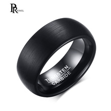 Top Quality Black 100% Tungsten Carbide Wedding Ring for Men Matte Finished Comfort Fit US size 7 8 9 10 11 12 2024 - buy cheap