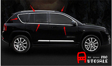 For Jeep Compass 2011 2012 2013 2014 2015 Steel Top+Bottom window full Complete Around cover Trim 10pcs car styling 2024 - buy cheap