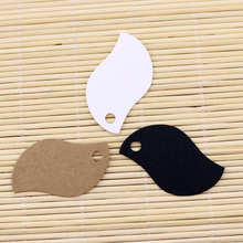 100Pcs/Lot 2.9x5cm Kraft Paper Tags Jewelry Cards Leaf Shape Cosmtics Gift Tags Clothes Jewelry Price Tags Display Card 2024 - buy cheap