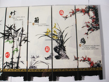 Artículos de laca chinos decorativos para escritorio, pantalla plegable Mei, orquídea, bambú, crisantemo 2024 - compra barato