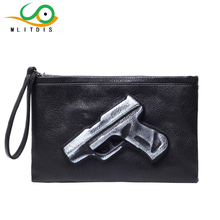 MLITDIS 3D Print Gun Women's Messenger Bag Men Leather Purses And Handbags Clutch Bag Women Bags Ladies Envelope Clutches Women 2024 - buy cheap