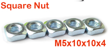 500pcs/lot Steel with zinc m5*10 thin Square Nut M5*10*10*4 2024 - buy cheap