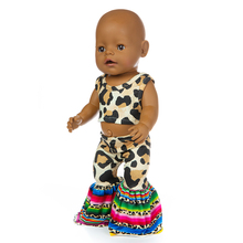 Conjunto de boneca esportiva leopardo, roupa para bebê recém-nascido de 17 polegadas, 43cm 2024 - compre barato