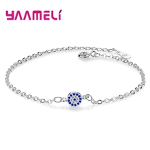 New Fashion Chic 925 Silver Pulseras Minimalist Cute Round Charm  Pave CZ Stone Link Chain Bracelets for Women Jewelry 2024 - buy cheap