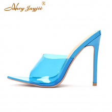 Nancyjayjii-Zapatillas informales de PVC para mujer, zapatos femeninos de tacón muy alto y fino, para el hogar y la playa, 2021, 2021 2024 - compra barato
