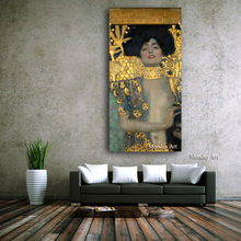 100% Hand Paintied Famous Reproduction Gustav Klimt Paintings The Kiss Adele Danae Oil painting Wall Art For Living Room 2024 - buy cheap