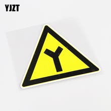 YJZT 13CM*11.1CM Fashion Warning Mark Y-shaped intersection PVC Car Sticker Decal Graphical 13-0888 2024 - buy cheap