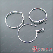 Wholesale Imitation Rhodium Diameter 30mm 35mm 40mm 50mm 70mm Round Iron Small Hoop Earrings Diy Findings 20 pieces(JM4936) 2024 - buy cheap