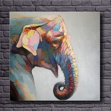 Handmade Unframed Decor Works High Quality Animal Abstract Wall Art Elephant Oil Painting On Canvas For Wall Decor Artworks 2024 - buy cheap