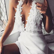 Summer Women Halter White Dress Sexy Backless V-neck Beach Dresses Fashion Sleeveless Bohemia Casual Mini Sundress 2024 - buy cheap