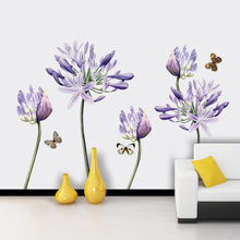 80*120cm Purple Flower 3D Wallpaper Vinyl Wall Sticker DIY living Room Bedroom Modern Home Decoration Poster Wall Art 2024 - buy cheap