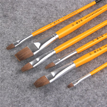 level head Watercolor Gouache Painting Pen short wood rod 6pcs/set acrylic brush row pen Paint Brush Drawing Art Supplies 2024 - buy cheap