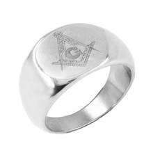 Free Shipping! Fashion Masonic Biker Ring Stainless Steel Jewelry Freemasonry Masonic Men Women Ring Wholesale SJR0022 2024 - buy cheap