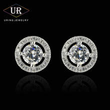 Silver Color Hearts & Arrows cut 0.75 carat Cubic Zirconia Crystal Stud Earring Wedding Earrings for Women ZYE836 2024 - buy cheap