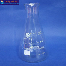 Matraz de Erlenmeyer de vidrio, frasco cónico de vidrio de 1000ml, para laboratorio, GG17, 2 unidades/lote, 1000ml 2024 - compra barato