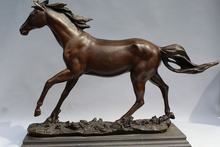 xd 003428 16 Chinese Bronze Copper Marble Home Art Decoration Rest Horse Statue Sculpture 2024 - buy cheap