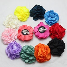 wedding silk Layered peony Flowers brooch handmade satin flower hairclip for bridal girls' clothes hair accessories 60pcs/lot 2024 - buy cheap