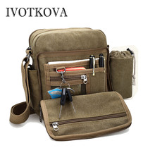 IVOTKOVA Man Daily Carry Bag High Quality Men Canvas Shoulder Bag Casual Travel Men's Crossbody Bag Male Messenger Bottle Bags 2024 - buy cheap