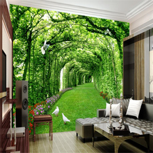 beibehang Custom 3d wall paper murals bedroom living room park woods lawn flow wallpaper tv backdrop wall home decor 2024 - buy cheap