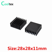 100 шт./лот 28x28x11 мм алюминиевый радиатор для охлаждения электронных чипов 2024 - купить недорого