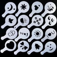 16pcs Cappuccino Coffee Art Stencils Template Strew Flowers Pad Duster Spray for Coffee Decoration 2024 - buy cheap