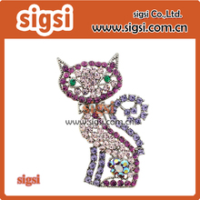 Lovely cat brooch color crystal rhinestone aniaml brooch and pins 2024 - buy cheap