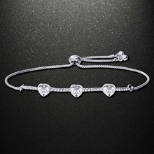 Pulseiras para mulheres, braceletes da moda em cristal, com pedras cz, banhadas a ouro e prata, ajustável, da amizade 2024 - compre barato