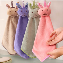 Baby Hand Towel Cartoon Animal Rabbit Plush Kitchen Soft Hanging Bath Wipe Towel 2024 - buy cheap