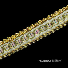 Tela trenzada de oro blanco con apliques decorados con cinta de encaje para coser suministros de 12mm para manualidades de tela DIY de 20 yardas /T789 2024 - compra barato