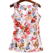 2020 Blusas Tank Tops Shirt Vest Camisole Chiffon Flower Print Cheap Women Clothes China Casual Sleeveless Camis Regata Feminina 2024 - buy cheap