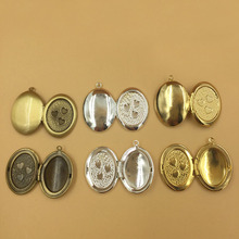 19*25mm Oval Frame Photo Locket Pendant Metal Charms DIY Jewelry Making Multi-color Plated 2024 - buy cheap