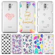 Capa de celular com pedras preciosas para huawei, capa traseira macia de silicone com pedra preciosa para honor honor 4c 5c 6c 6a pro honor 6 5a 4x 5x 6x 6a 2024 - compre barato