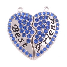 2018 Fashion Heart Pendant Female Jewelry Gift For BFF With Beautiful Crystals Best Friend Written Zinc Alloy Dropshipping 2024 - buy cheap