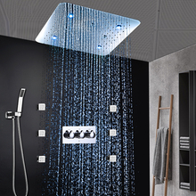 Hotel Luxury Bathroom Shower System LED Shower Panel 20 Inch Ceiling Bath Faucets Massage Hot and Cold Mixer Set 2024 - buy cheap