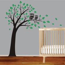 Pegatina DE ARTE desmontable para pared de árbol de búho grande para niños, calcomanía de vinilo para guardería, pegatinas para pared de habitación de niños, pegatinas para pared, para bebé D820 2024 - compra barato