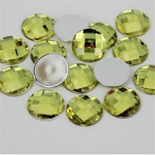 6-30MM DIY Bling Lt Yellow Round Lattice Faceted Acrylic Rhinestones Flatback Acrylic Stone for Hand Craft Art Decoration 2024 - buy cheap