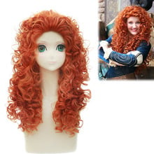 Movie Brave Princess Merida Cosplay Wig Synthetic Orange Hair Long Curly Wigs For Anime Halloween Costume Party 2024 - buy cheap