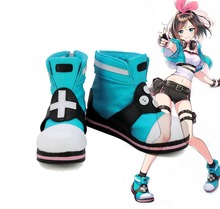 Anime nuevo zapatos de canal Kizuna AI Cosplay zapatos de niñas de la mujer de Halloween carnaval Cosplay Kizuna AI traje botas de 2024 - compra barato