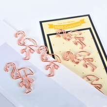 Electroplated Rose Gold Paper Clips Metal Bookmark Flamingo Crown Planner Tools Scrapbooking Memo Clip Metal Binder Paperclip 2024 - buy cheap