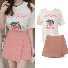 Top With Shorts Outfits 2019 Summer Women Korean Cute Sweet 2 Piece Casual Two Piece Set Kawaii Girl 6261 2024 - buy cheap