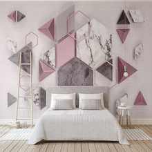 Papel tapiz con textura de mármol polígono geométrico 3d, Arte Creativo moderno, Fondo de TV para sala de estar, Mural de decoración para pared del hogar 2024 - compra barato