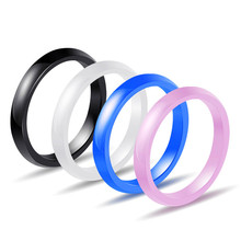 Bamos Male 4Colors Smooth Ceramic Ring Blue/Black/Pink Thin Round Midi Rings Fashion Vintage Wedding Jewelry For Men And Women 2024 - buy cheap