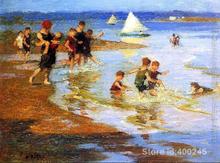 Modern art Children at Play on the Beach by Edward Henry Potthast decorative paintings Handmade High quality 2024 - buy cheap