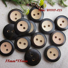 18mm dark brown natural wood button European decorative buttons for craft  material diy accessories wholesale 2 hole 2024 - buy cheap
